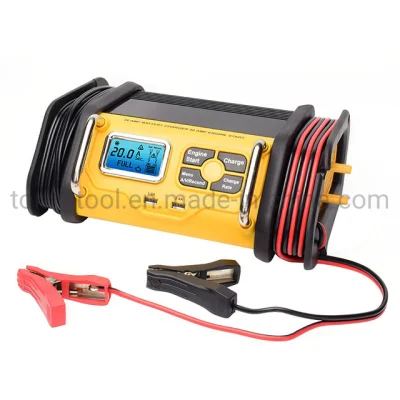 12V/20A Automotive Battery Charger, 7-Stage Battery Maintainer &amp; Temperature Compensation, Portable Smart Battery Charger for Car