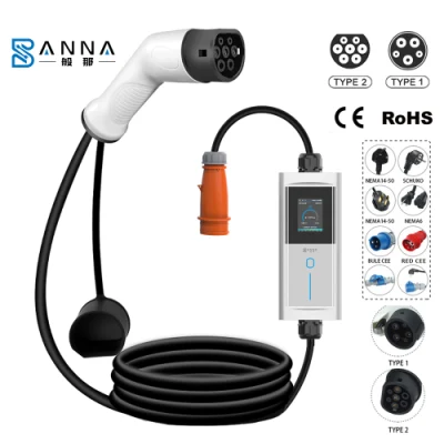 Factory Direct Sales AC Plug Customizable 120V 240V 11kw EV Charger Portable Car Battery EV Charger 3.3kw on Board