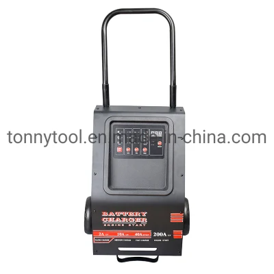 6V/12V 2A/10A/40A Manual Wheel Battery Charger with 100A/200A Engine Starter