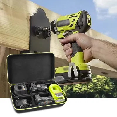 Compact Battery Storage Case for Ryobi 18-Volt Battery Charger Tool Case