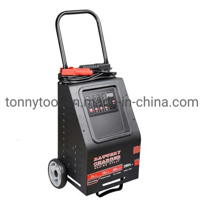 6V/12V 2A/10A/40A Manual Wheel Battery Charger with 100A/200A Engine Starter