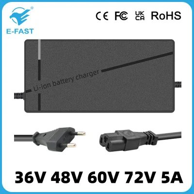 Automatic Stop 36V 48V 60V 72V 5A Lithium LiFePO4 Battery Charger for Truck Golf Cart
