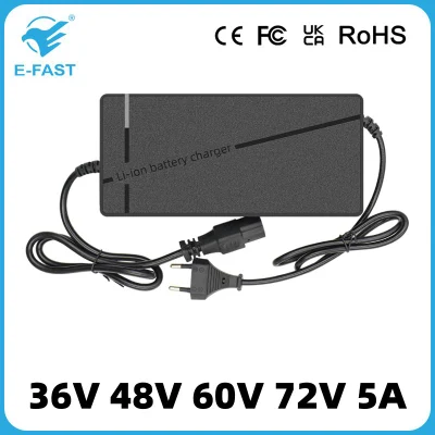 Automatic Stop 36V 48V 60V 72V 5A Lithium LiFePO4 Battery Charger for Truck Golf Cart
