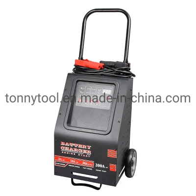 6V/12V 2A/10A/40A Manual Wheel Battery Charger with 100A/200A Engine Starter