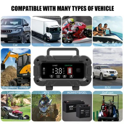 E-Fast Car Truck 12V 10A 24V 5A AGM Deep Cycle Gel Lead Acid Battery Charger with Intelligent Chip for Marine