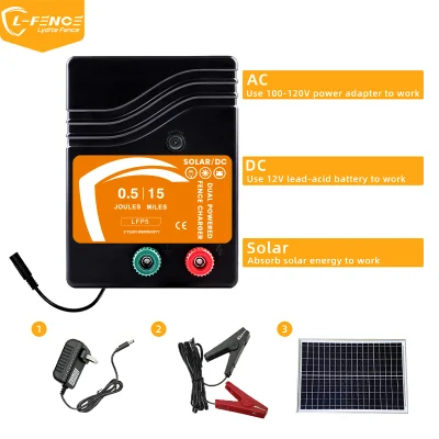 Farm Electric Fence Energizer 0.5j Fencing Charger for Cattle