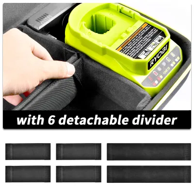 Compact Battery Storage Case for Ryobi 18-Volt Battery Charger Tool Case