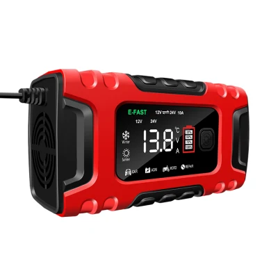 Hot Selling Automatic Full Intelligent Trickle Charger DC 5A 10AMP Digital 12V 24V 7-Stage Full Intelligent Car Battery Charger