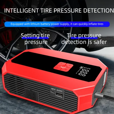 Sharmeal 150psi Digital Tire Inflator with 12V Car Lithium Battery Jump Starter Pack Power Charger