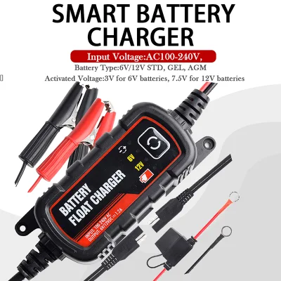 Portable Smart Car/Motorcycle Battery Charger and Maintainer 12V 1.2A