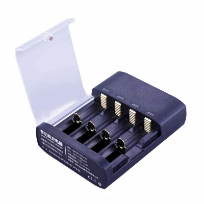 2021 New Products 4 Slot Plug 1.2V NiMH/NiCd 3.7V Lithium Rechargeable Battery Smart Charger