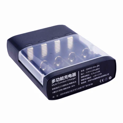 2021 New Products 4 Slot Plug 1.2V NiMH/NiCd 3.7V Lithium Rechargeable Battery Smart Charger