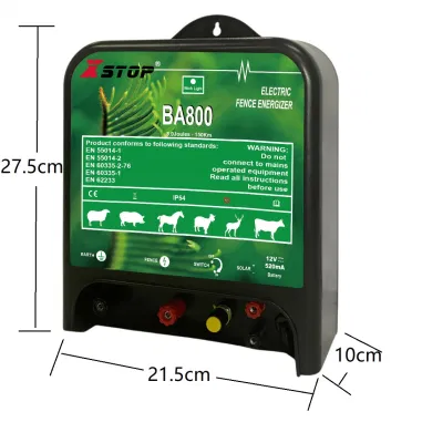 Solar Powered Electric Fence Energizer 12V DC Battery Input Controller 8j Energizer Charger for Elephant