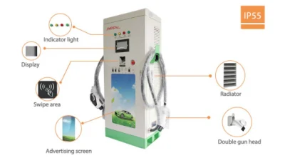 Amppal EV Charger with Dual Guns CCS 60kw-240kw Upright Charging Gun DC Fast Charger EV Charger