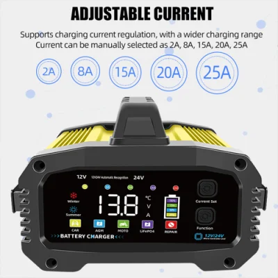 Portable Car Truck Battery Charger 12V 24V Fast Solar System Battery Charger with RoHS CE Ukca Certified