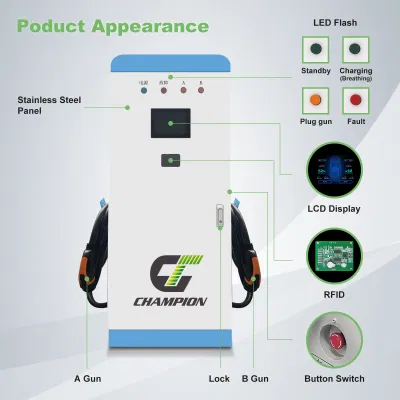 New Commercial Fast 30kw Auto DC EV Charger Stations with Double Guns for Electric Car