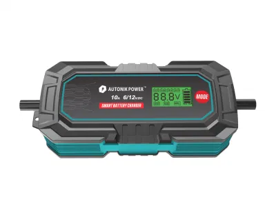 6V/12V 10A 10-Steps Lithium Battery/Lead-Acid Battery Fully Automatic Battery Charger