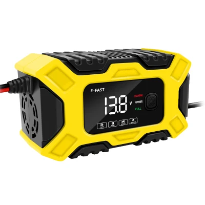 12V 6A Car Battery Charger 12V 3-Stage AGM Lead Acid Battery Charger