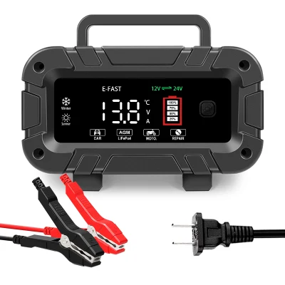 Battery Storage Trickle Charger 12V 24V 20A Lead Acid Battery Charger Auto Shut off for Car Battery