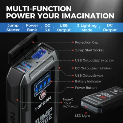 Topdon Js2000 Utrai 12V Halo Bolt Compact Portable Car Battery Charger Gooloo Gt 3000 Jump Starter 22000mAh Hummer Truck Starter Kit Jump Booster