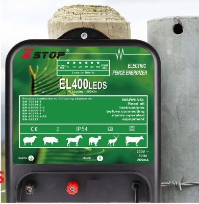 DC12V with LED Indicator Battery Control Energizer Powered 4 Joules Solar Electric Fence Charger for Livestock