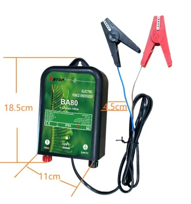 DC12V Battery Electric Fence Energizer Output 0.6 Joule Fencing Charger for Agriculture