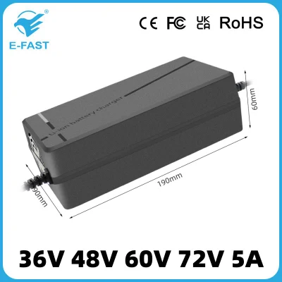 Automatic Stop 36V 48V 60V 72V 5A Lithium LiFePO4 Battery Charger for Truck Golf Cart