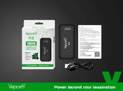 2 Slots 5V Intelligent Portable Battery Charger Universal 3.6V 3.7V 18650 Battery Charger Vapcell P2 for 18650 Li-ion Battery