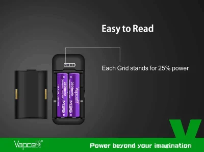 2 Slots 5V Intelligent Portable Battery Charger Universal 3.6V 3.7V 18650 Battery Charger Vapcell P2 for 18650 Li-ion Battery