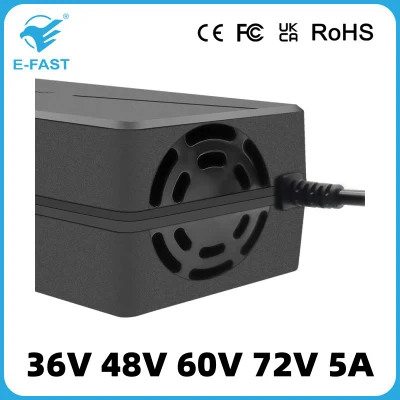 Automatic Stop 36V 48V 60V 72V 5A Lithium LiFePO4 Battery Charger for Truck Golf Cart