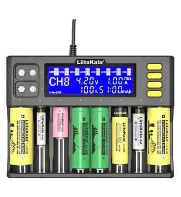 Liitokala Lii-S8 8-Slot Fast Charging for Rechargeable Li-ion Feso4 Battery NiMH Battery 18650 21700 Battery Charger