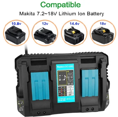 DC18rd 18V Lithium Ion Dual Port Fast Best Universal Charger High Quality Au Plug for Makita