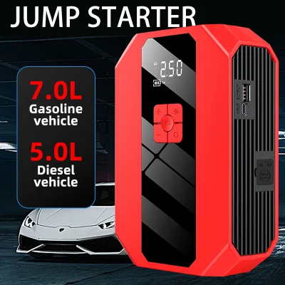 Sharmeal 150psi Digital Tire Inflator with 12V Car Lithium Battery Jump Starter Pack Power Charger