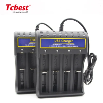 Intelligent Portable 4 Slots Battery Charger for Rechargeable Battery NiMH AA AAA NiCd AA AAA Lithium 18650/26650