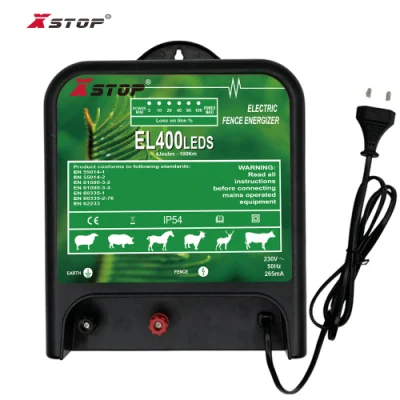 DC12V with LED Indicator Battery Control Energizer Powered 4 Joules Solar Electric Fence Charger for Livestock