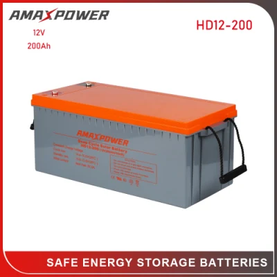 Rechargeable Sealed Lead Acid 12V 200ah RV and Marine Deep Cycle Gel Cell Battery for Solar/UPS