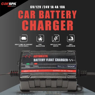 CARSPA &nbsp;New Series 6V 12V 1A 4A 10A &nbsp;Battery Charger For Cars Motorcycle Auto