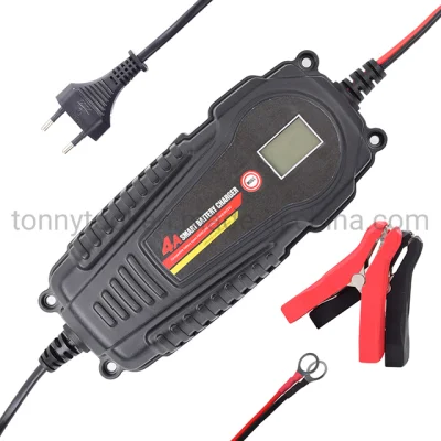 Automotive Battery Charger and Maintainer 12V 6A / 4A Smart Battery Charger for Car, Motorcycle, Charger for Lithium, Lead-Acid, LiFePO4 Battery