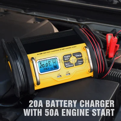 12V/20A Automotive Battery Charger, 7-Stage Battery Maintainer &amp; Temperature Compensation, Portable Smart Battery Charger for Car