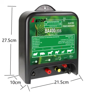 DC12V with LED Indicator Battery Control Energizer Powered 4 Joules Solar Electric Fence Charger for Livestock