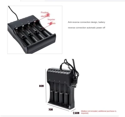 4slot Battery Charger Lithium and NiMH Battery Charger for AA AAA 18650 Batteries