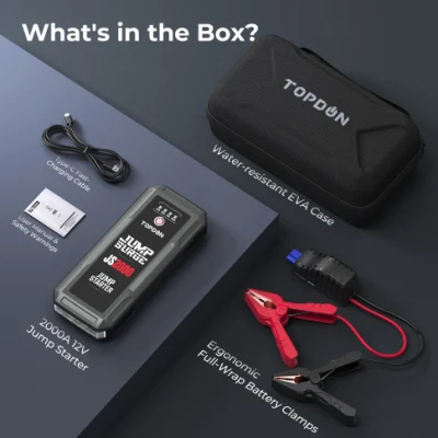 Topdon Js2000 Supercap 2 12/24 Hummer N Wise Anker Roav Rechargeable High Quality Halo Bolt Portable 6, 000 AMP Car Battery Pack 3000W Jump Starter