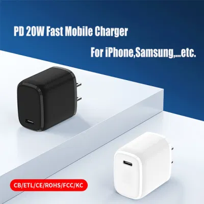 Type-C 20W Mobile Battery Charger for Samsung iPhone Fast USB-C Charger for Smartphone Cell Phone Charger Wholesale
