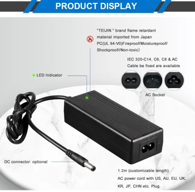 Custom 12V 24V 36V 48V 60V Lithium Battery Charger 2A 3A 4A 5A 10A Electric Scooter Bike Charger