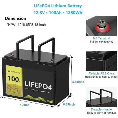 Rechargeable Lifepo4 12v 24v 36v 50ah 100ah Lithium Ion Battery