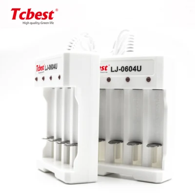 OEM NiMH NiCd AA AAA Lithium 18650 Intelligent Portable 4 Slots Battery Charger for Li-ion Rechargeable Battery