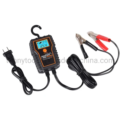 LCD Display Portable 12V 750mA Motorcycle Smart Car Battery Charger Trickle Charger Maintainer with Battery Tester Function