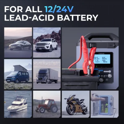 Topdon Factory Supply Tornado90000 24V Lithium 12 Volt Auto Ion Car LiFePO4 Battery Charger Lead Acid 12V Motorcycle Intelligent 100ah Charger for Car Battery