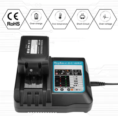 Li-ion Power Tools Battery Charger DC18RC Replacement for Makita 14.4V 18V Cordless Drill Charger for Makita Bl1830 Bl1840 Bl1850 Bl1860 Charger