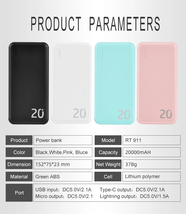 Power Bank Portable Battery 20000mAh Fast Charge